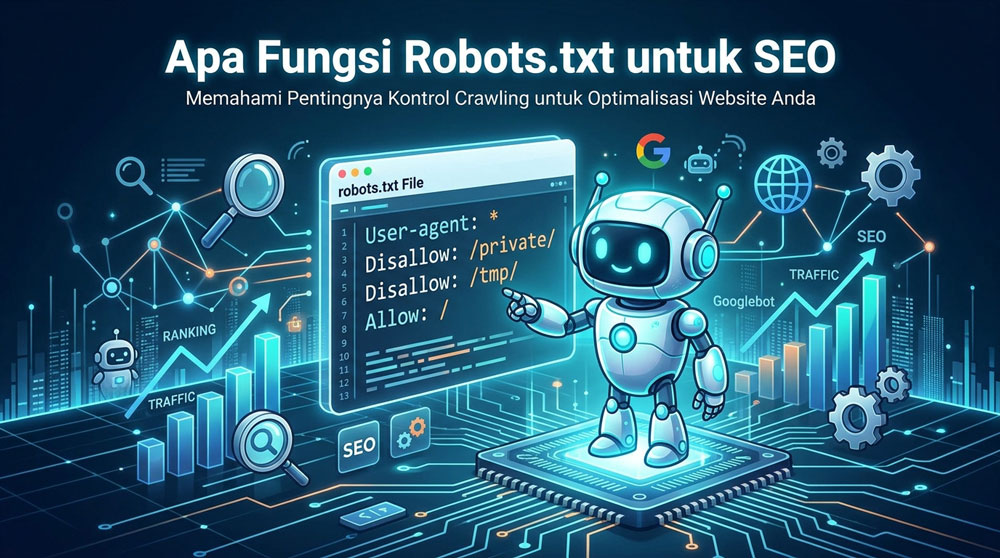Ilustrasi fungsi robots.txt untuk SEO dan kontrol crawling Googlebot